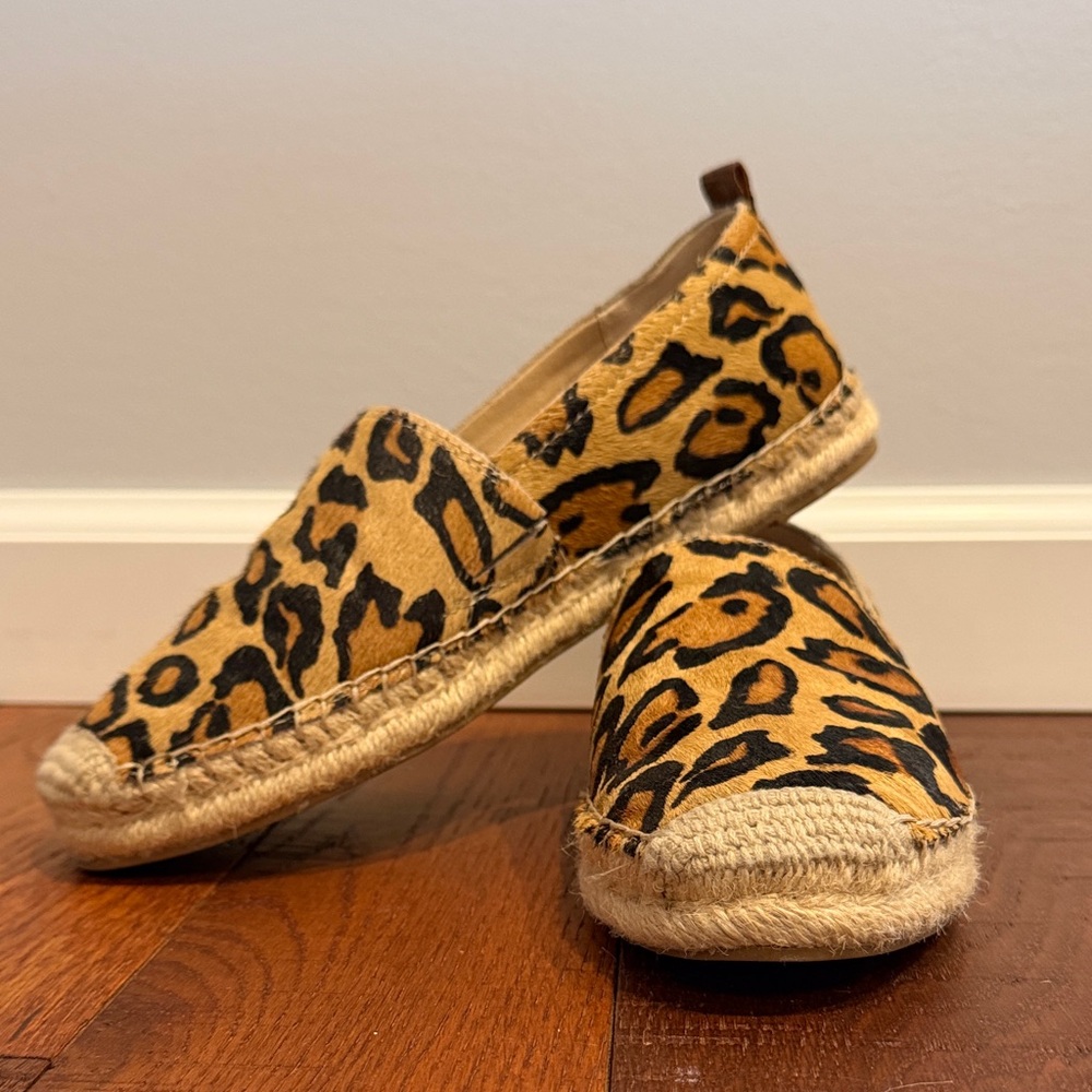 Sam Edelman Leopard Print Espadrille Flats - Tan & Black
